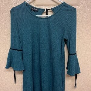 A. Byer Teal Long Sleeve Dress